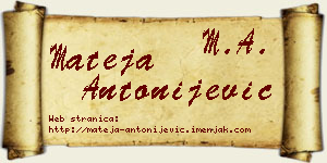 Mateja Antonijević vizit kartica